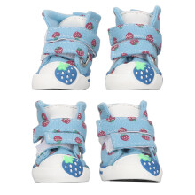 Scarpe da cane in tela traspirante, piccole scarpe per cuccioli, blu, antiscivolo, carine, per Bichon e Teddy