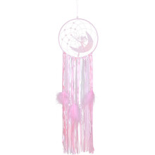 3Stk Rosa Wandbehang Feder Polyester Handmade