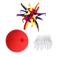 9Stk Clown Kostüm Set Mit Buntem Hut Nase Für Fasching