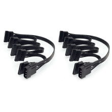 2X 4Pin IDE to 5-Port Power Supply Cable 4Pin to Multi Port 18AWG Wire Power Cord For Hard Drive HDD SSD PC