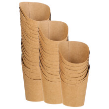 160Stk Kraftpapier Snackbehälter Einweg Pommesbecher Khaki Farbe
