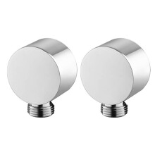 2X Codo de Suministro de Pared, Accesorios de Conector de Manguera de Ducha de Montaje en Pared Redondo de Latón Salida de Agua de G1 / 2 Pulgadas