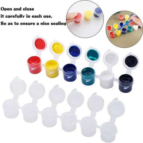 60 Strips Empty Paint Strips Paint Cup Pots Storage Containers Painting Arts Crafts Supplies (5Ml/60Pc) 1