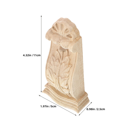 4Stk Holz Schnitzerei Eckkonsolen Beige Rustikale Dekorative Corbels 2