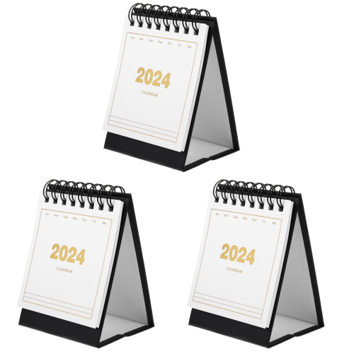 3St Staande Desk Kalender 2023-2024 Multi Kleur Flip 1