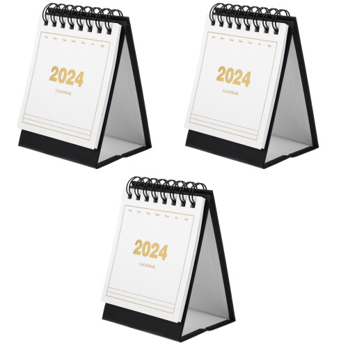 3St Staande Desk Kalender 2023-2024 Multi Kleur Flip 2