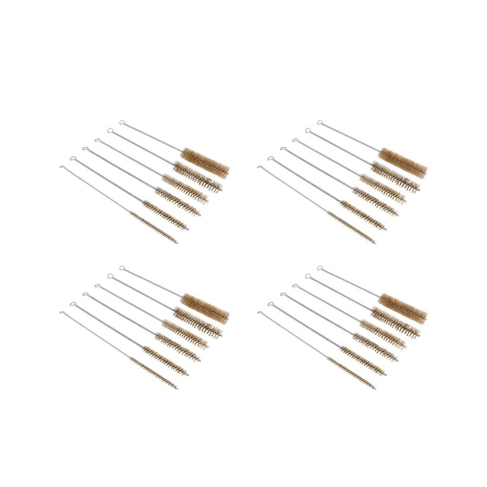 24 Pcs Brass Tube Cleaning Brush Wire Brush Set Cleaning Polishing Tool Brass Wire Brush Set 4713068848816
