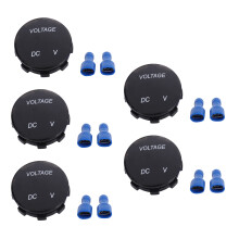5X Universal Digital Monitor Voltmeter Waterproof Voltage Meter LED for 12V-24V Car Motorcycle Auto Truck