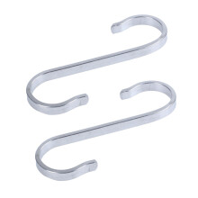2X Stainless Steel S Shape Hooks Powerful Kitchen Hanger Clasp Rack Clothes Holder, 19X19mm