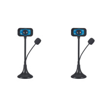2X Web Camera USB High Definition Webcam 4 LED Web Cam with MIC Desktop for Skype Youtube Computer PC Laptop