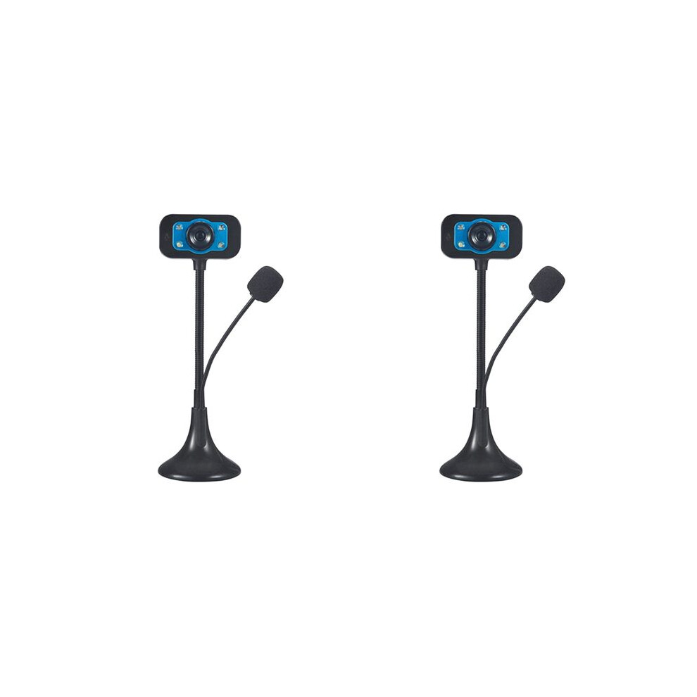 2X Web Camera Usb High Definition Webcam 4 Led Web Cam With Mic Desktop For Skype Youtube Computer Pc Laptop 4712086796918