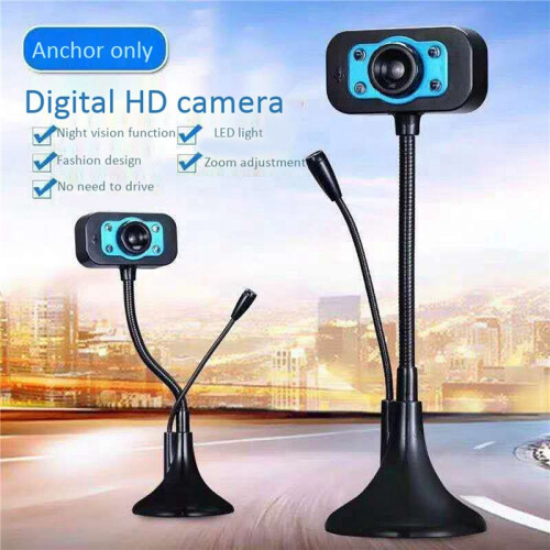 2X Web Camera USB High Definition Webcam 4 LED Web Cam with MIC Desktop for Skype Youtube Computer PC Laptop 1
