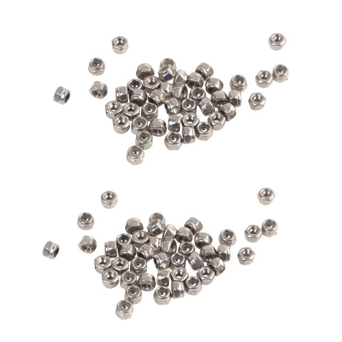 100Pcs M2 Zinc Plated Self-Locking Nylon Insert Hex Lock Nuts
