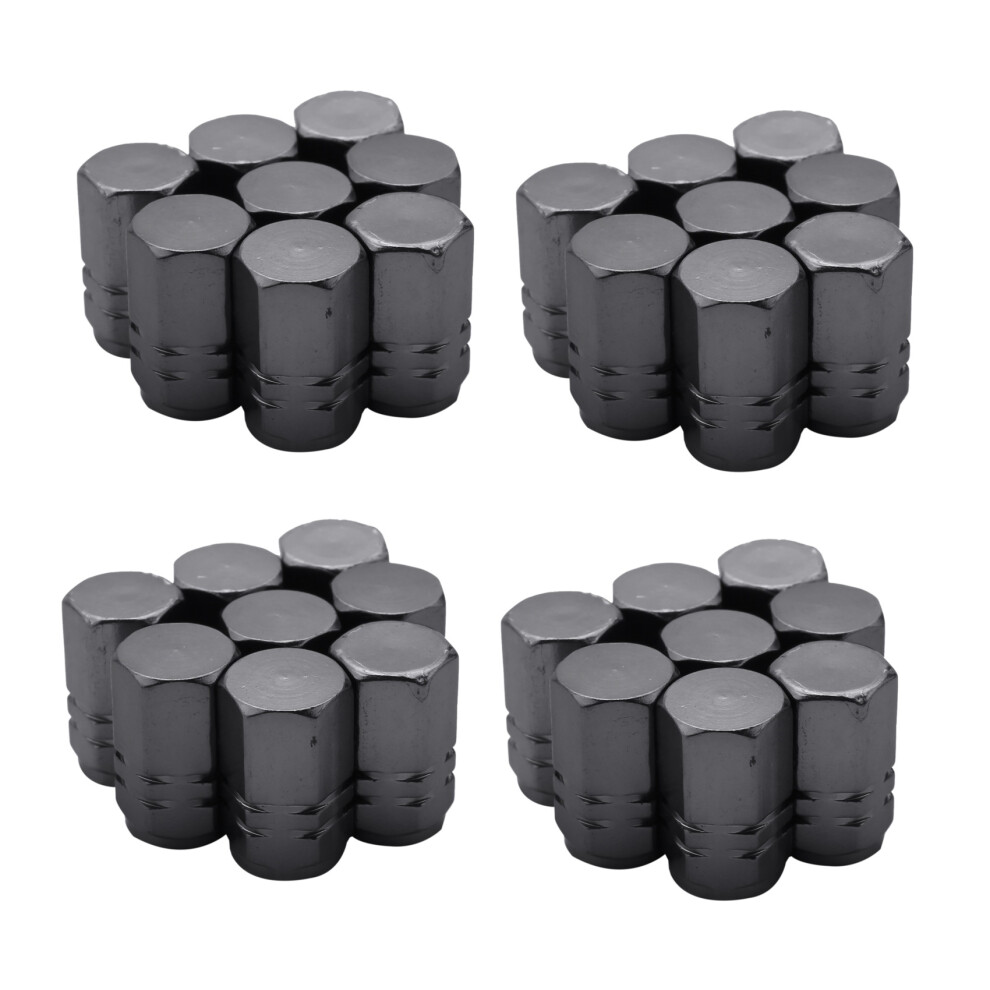 32 Pieces Tire Stem Valve Caps Wheel Valve Covers Car Dustproof Tire Cap, Hexagon Shape Titanium Gray 6033976574521