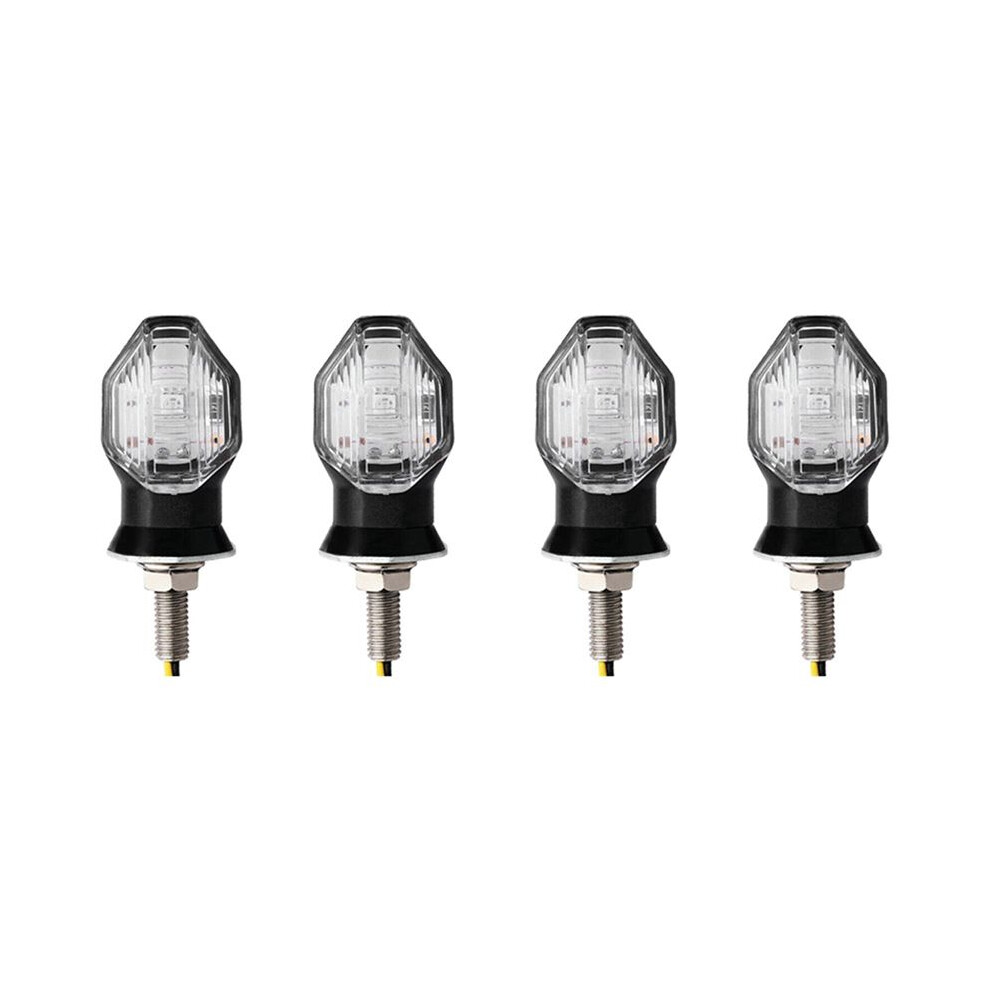 4Pcs Universal Motorcycle Turn Signal Indicator Lamp Bulbs 12V Light/Black/Amber 4713324195548