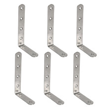 6Pcs 125X75mm L Shape Stainless Steel Shelf Corner Brace Angle Bracket