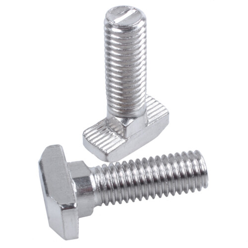 M8 Thread T-Slot Drop-in Stud Sliding Screw Bolt Silver Tone 10Pcs 2