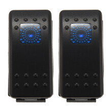 2X 12V 20 Amp Waterproof  LED /Off Boat Marine SPST 3P Rocker  with Light