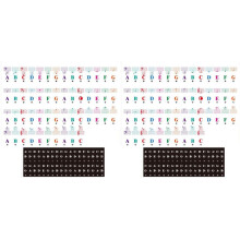 2X Pegatinas de Teclado de Piano de Colores para 88/61/54/49/37 Teclas Multicolor, Pegatinas de Piano de Letras Extraíbles para Niños Que Aprenden