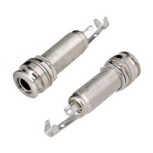 A1347 2 Piece Guitar Bass End Pin Output Jack 1/4 Inch Mono Or Stereo Applications Silver
