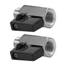 2X Chrome Brass 1/4Inch Bsp  Valve Threads Tap Male to Female Air Compressor Hose