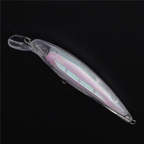20 Stück Transparente Köder Leere Hart Köder 3D Unlackierte Angel Köder Körper Elritze Wobbler 2