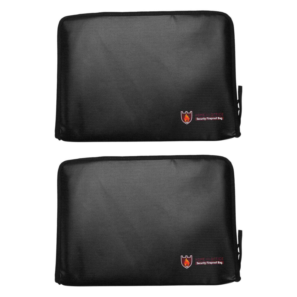 2X Fireproof Files Folder Accordion Document Bags 14.3X9.8 Inch A4 Size 12 Pockets Typecat