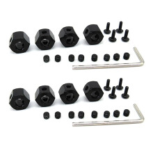 8PCS 5mm to 12mm Metal Combiner Wheel Hub Hex Adapter for WPL D12 C14 C24 C34 MN D90 D91 MN99S RC Car Upgrade Parts,BK