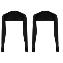 2X Summer Ladies Cooling Shawl Arm Sleeves Sun UV Protection with Finger Hole for ,Driving,Riding,Fishing(Black)