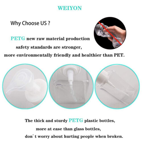 4 Pack Foaming Soap Dispenser 15Oz Refillable Foam Liquid Hand Soap Empty Plastic Pump Bottle Container - Clear 450Ml 1