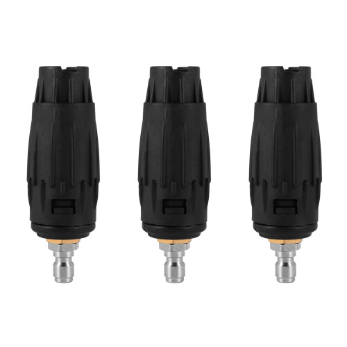 3X Adjustable Pressure Washer Nozzle Tips, Variable Spray Pattern, 1/4 Inch Quick Connect Plug, 3000 PSI