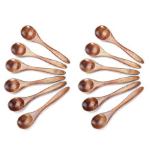 Small Wooden Spoons, 12Pcs Wooden Teaspoon for Cooking Small Condiments Spoon, Wooden Honey Spoon for Daily Use