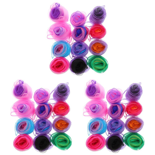 36Pz Sciarpe Giocoleria Performance in Chiffon Colorate 1