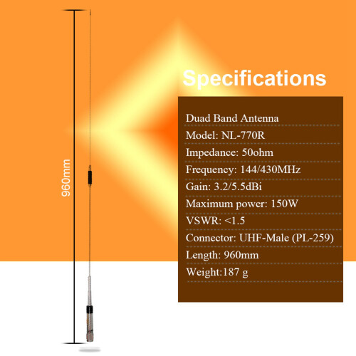 3X NL-770R Auto Radio Antenne mit Hohem Gewinn 1