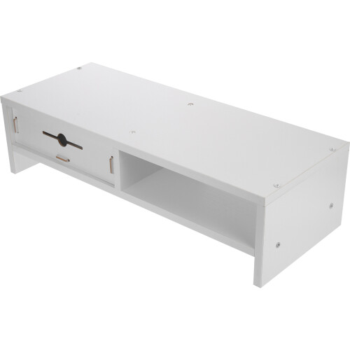 2Pz Desktop Bianca Con Cassetti in Legno Per Computer 2