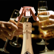 2X Le Bouchon de Bouteille de Champagne Or Rose Acier Inoxydable Bouchon Scellant à Champagne