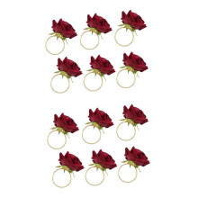12 Pièces Séries / Lot Anneaux de Serviette Rose Romantique Porte-Boucle de Serviette En Alliage pour Réceptions de Mariage Cadeaux Décoration de