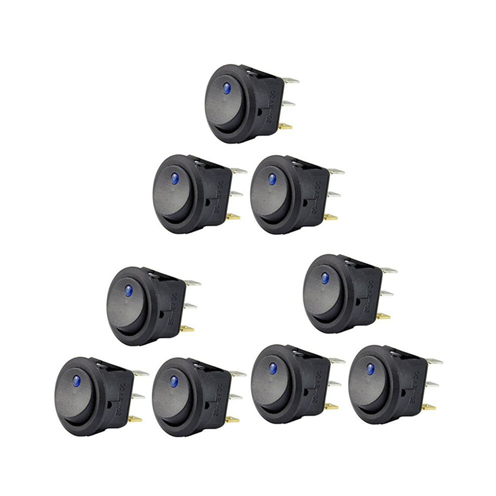 9Pc 12V 20A Rocker Toggle Led Light Spst -Off Control 4712324900879