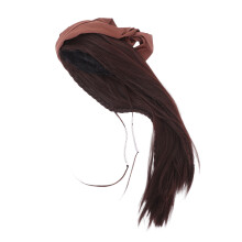 3Pz Set Parrucca Marrone Con Foulard Comfort Per Costume