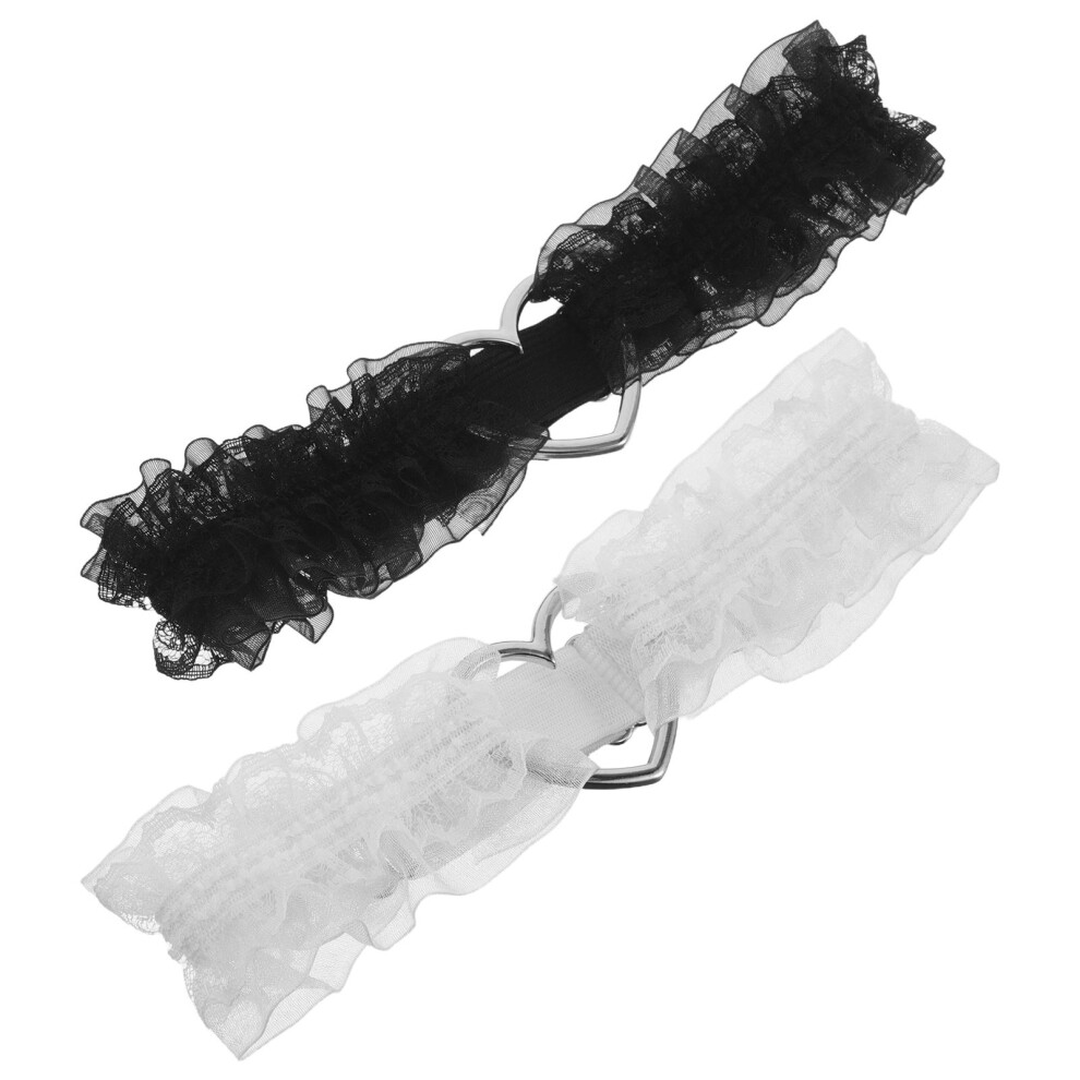 2 Pezzi Reggicalze In Pizzo Con Fascia Regolabile Per E Ragazza