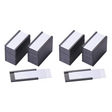 100Pcs Magnetic Label Holders with Magnetic Data Card Holders with Clear Plastic Protectors for Metal Shelf (1 x 2 Inch)