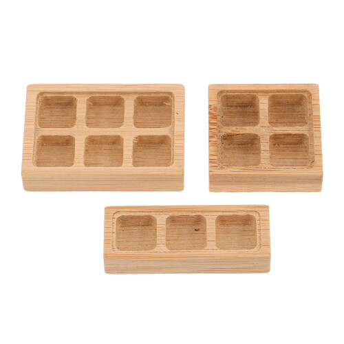 9Pz Piatti Miniatura Legno Per E Festa Case Bambole 2