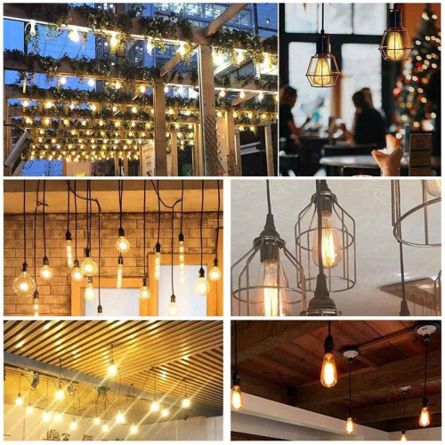 12-Pack Bakelite Lamp Holder E26/ E27 Light Socket Vintage Bulb Socket ES Screw Lampholder for Ceiling/Pendent/Floor 2