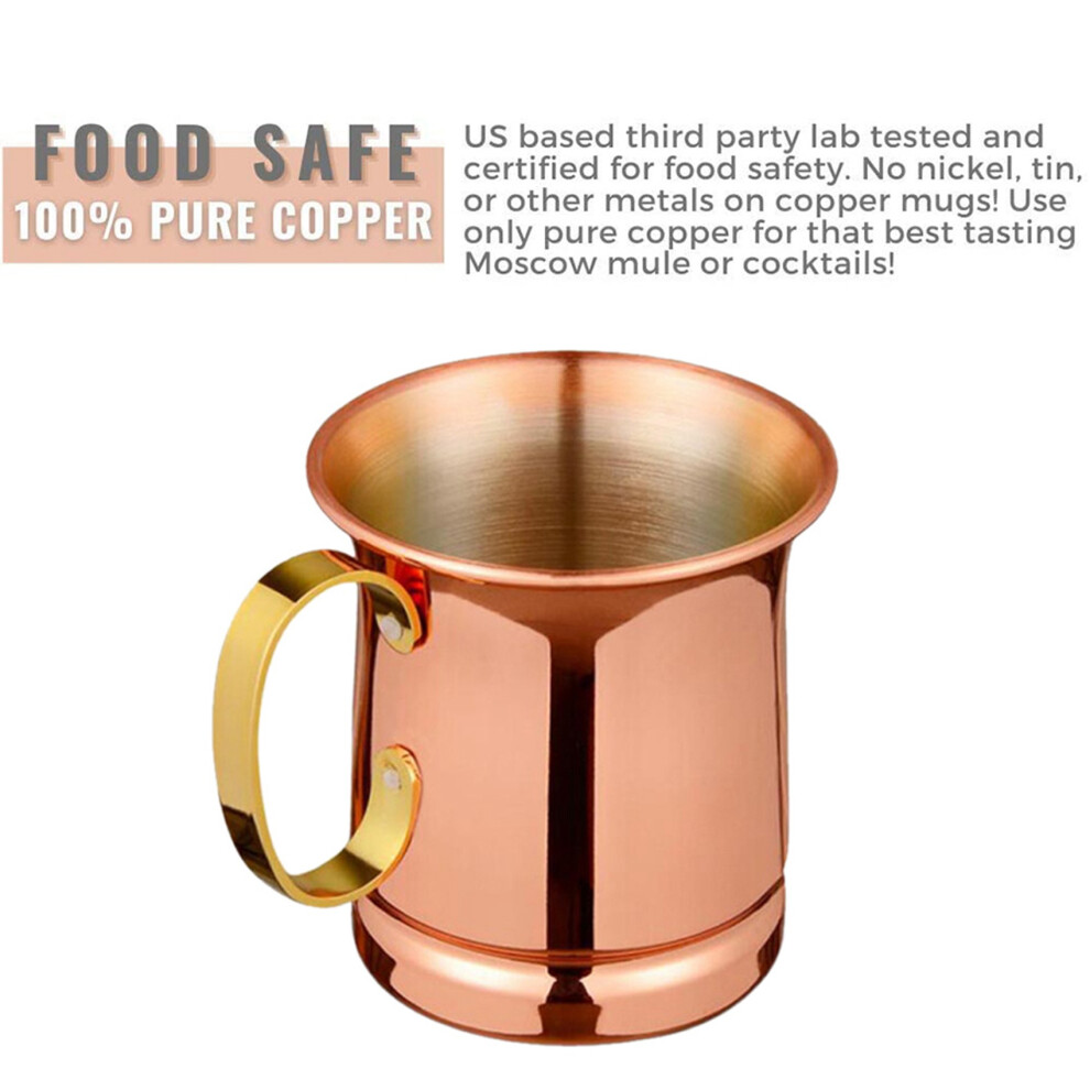 2X Pure Copper Beer/Milk Mug,Handcrafted Moscow Mule Cup,Moscow Mule,Drinkware Tableware Gold 4714015131197