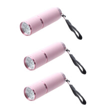 3X Outdoor Rubber Coated 9-LED Flashlight Torch