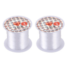 2X Jewelry Beading Thread 0.3mm Dia. Clear Nylon Fishing Spool 17 Lbs