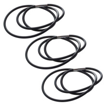 3Stck 19.75 Inch 3mm Rubber Cord Stainless Steel Closure - Black