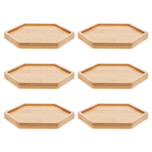 12Szt Dekoracyjne Bambusowe Tace Pod Doniczki Do Sukulentów Beige