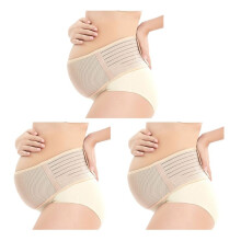 3X Cinto de Apoio de Maternidade Faixa de Barriga Respirável de Gravidez Cinta Abdominal Ajustável Costas/Suporte Pélvico-L