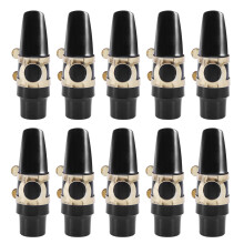 10X Alto Sax Saxophone Mouthpiece Plastic with Cap Metal Buckle Reed Mouthpiece Patches Pads Cushions
